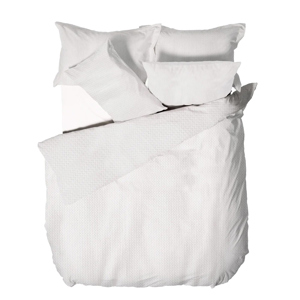 Yard Waffle White Textured Duvet Cover Set